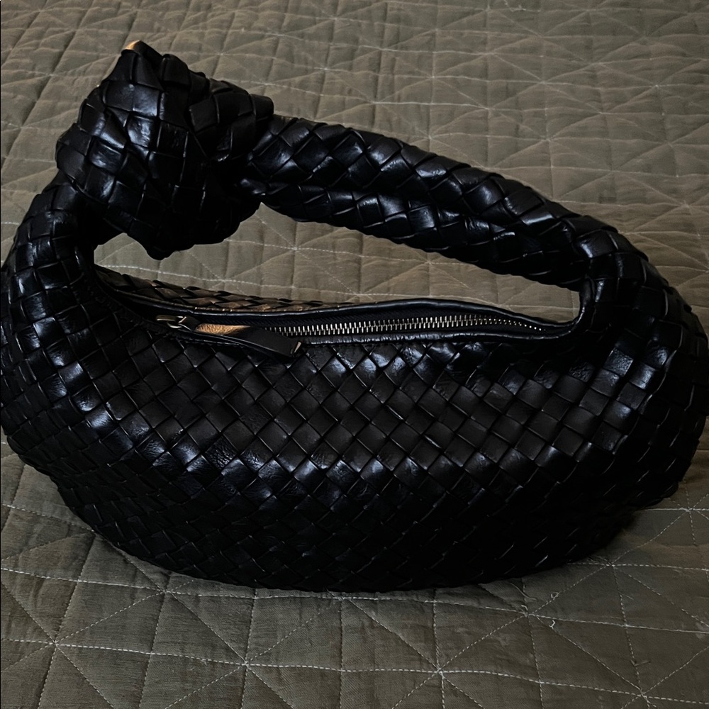 Black Woven Shoulder Bag